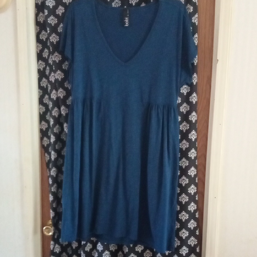 Blue V-Neck Women's Top